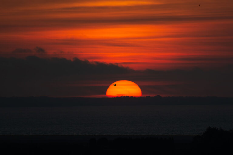 Zonsondergang op de camping